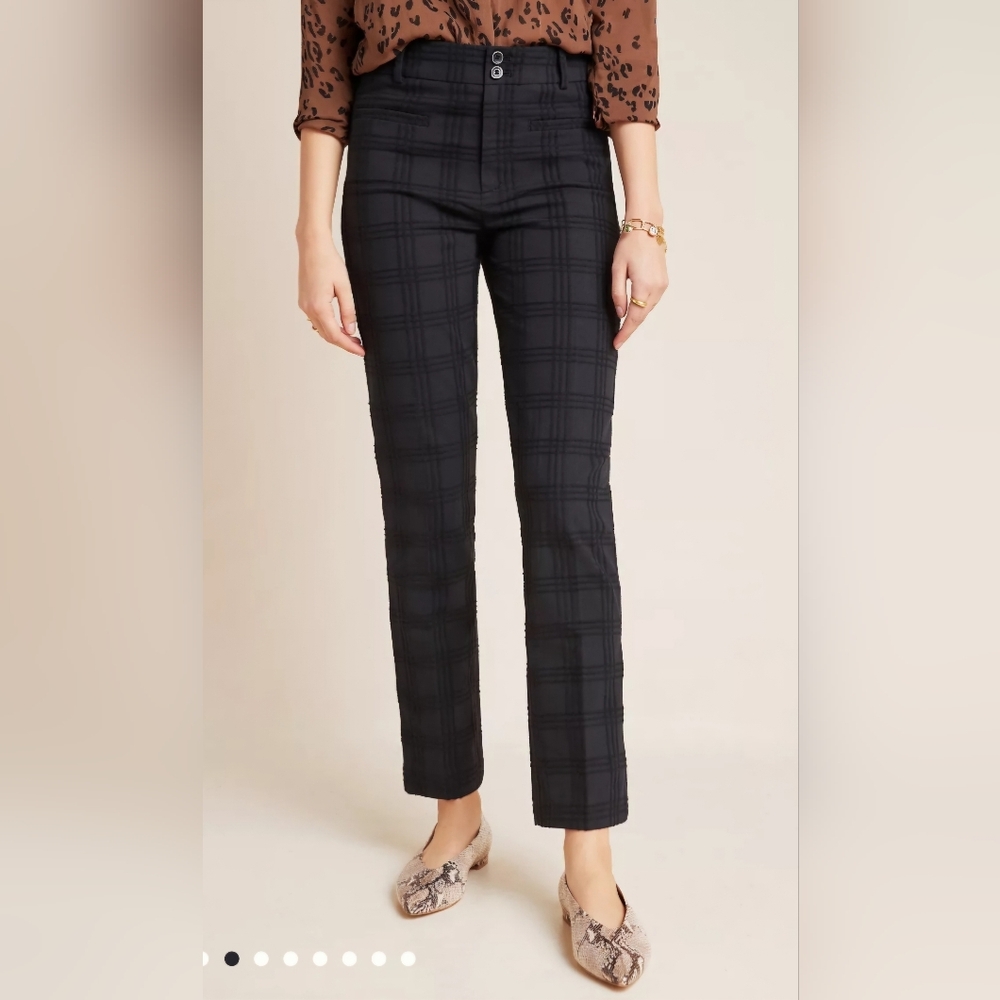 Anthropologie The Essential Slim Jacqurd pant